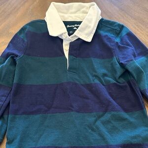 Tommy Bahama Navy and Teal Striped Polo
